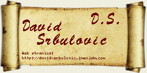 David Srbulović vizit kartica